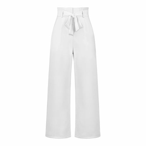 Women's Casual Wide-Leg Trousers with Belt