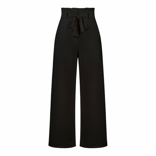 Women's Casual Wide-Leg Trousers with Belt