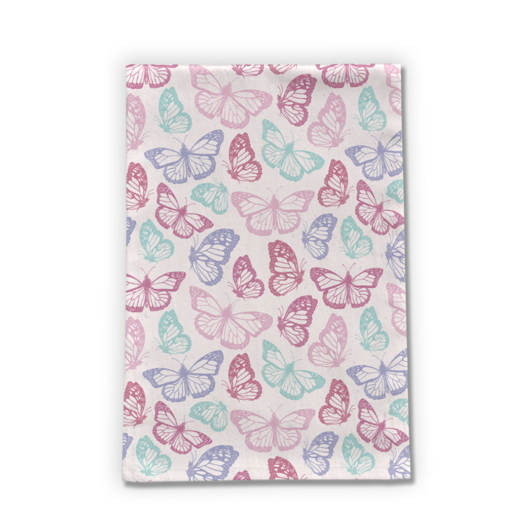 Pink Butterfly Tea Towel