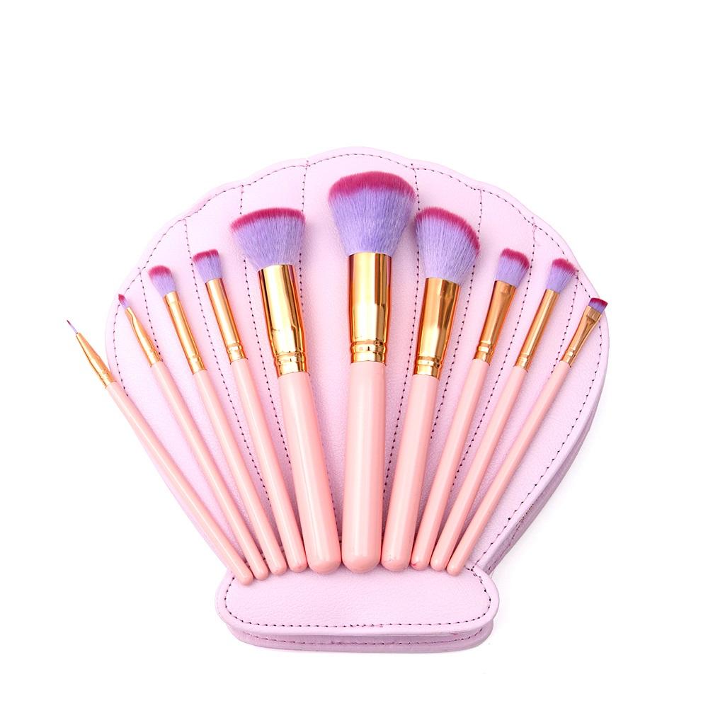 OH Fashion Makeup Brushes Mermaid Shell Pink Kaia, 11 PCs | Pink Hector