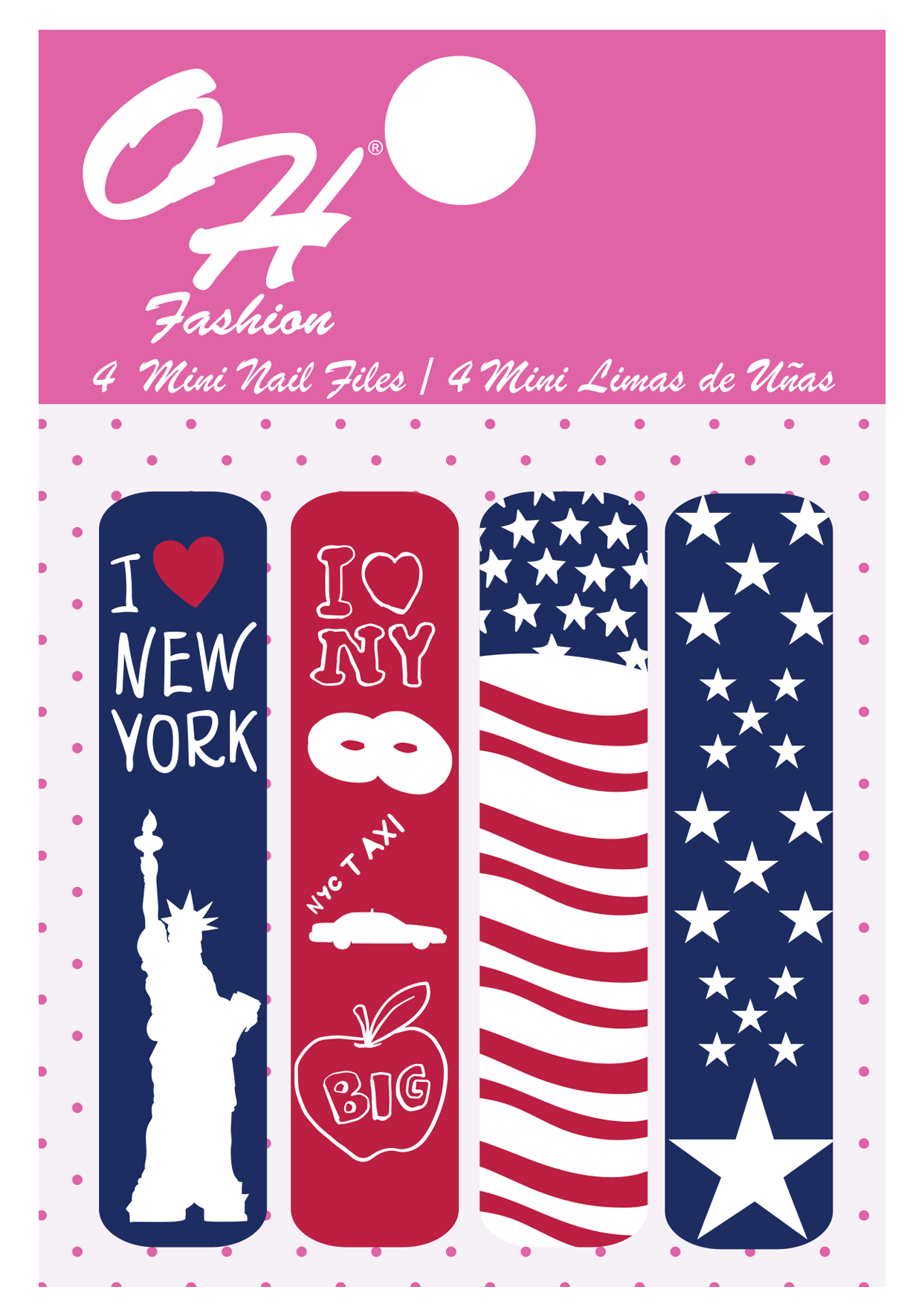 OH Fashion Mini Nail Files USA New York 🗽 | Pink Hector