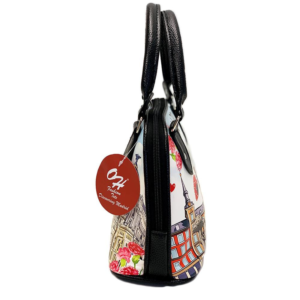 OH Fashion Vegan Leather Shoulder Bag Dome Satchel Handbag,