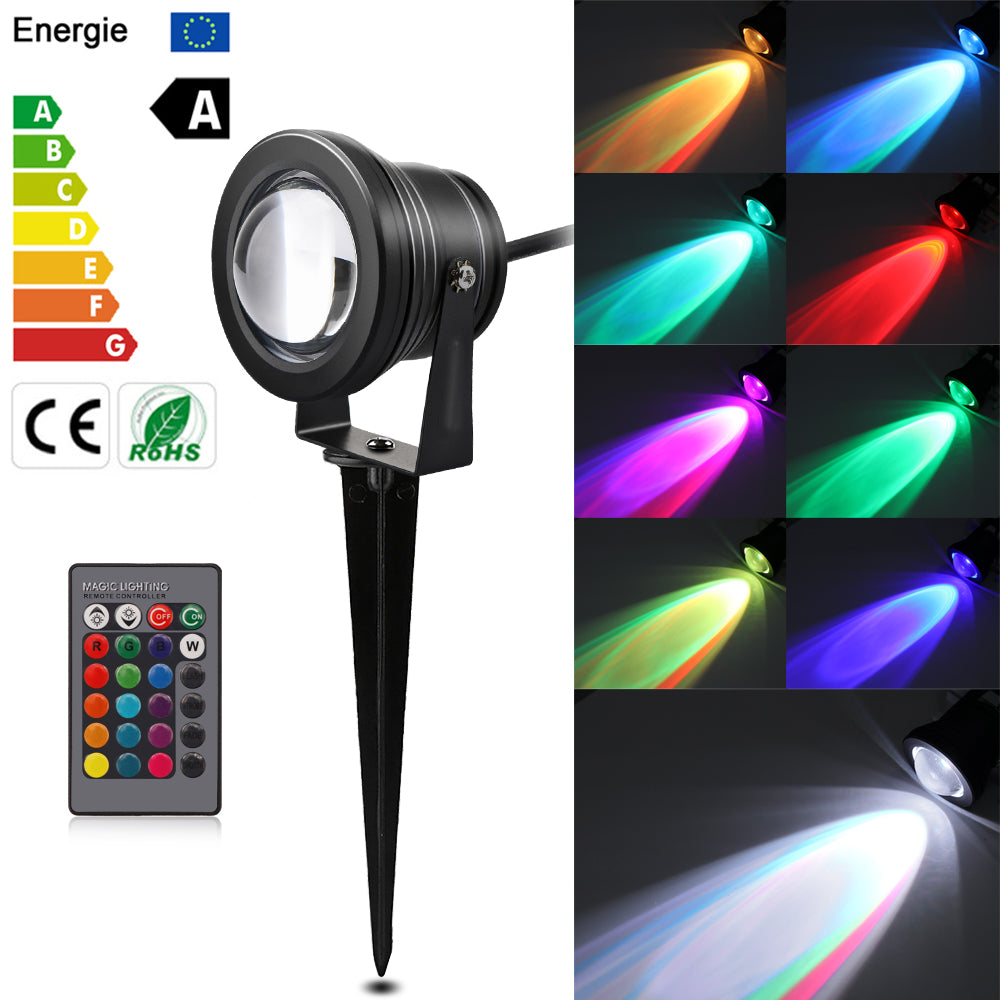 10W RGB LED Lawn Light Remote Control with Spike | Teal Simba