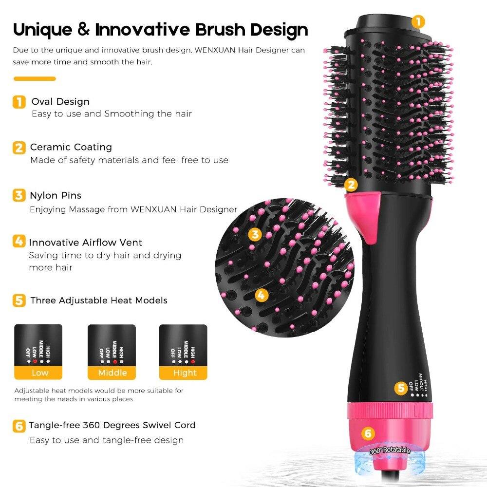 One Step Electric Hot Air Brush Multifunctional Negative Ions Hair