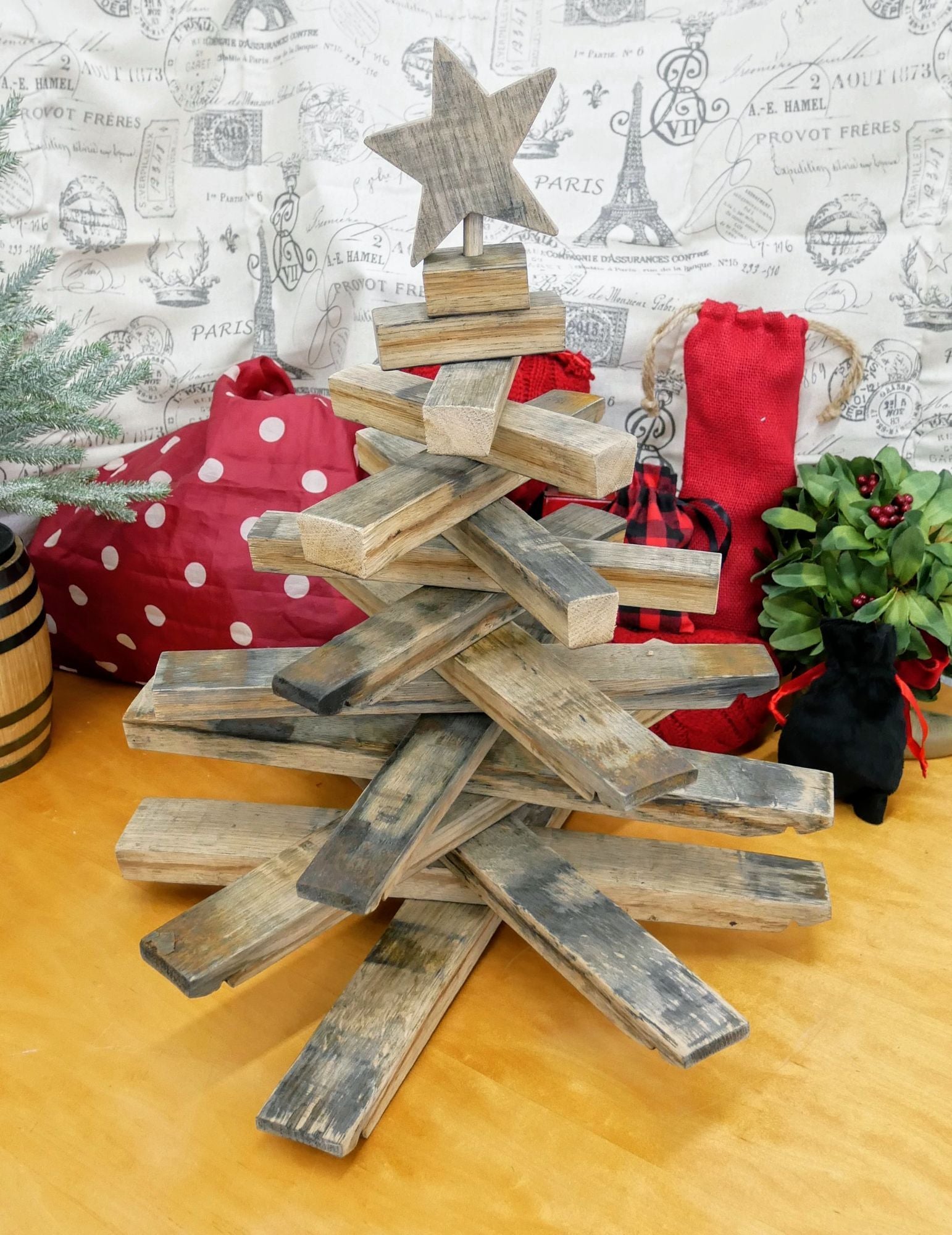 Bourbon Barrel Stave Christmas Tree