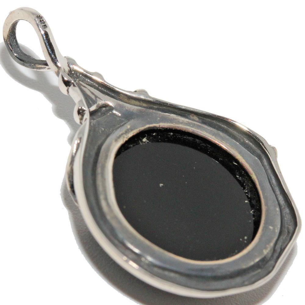 Artisan Handmade Wire Wrap Black Agate Pendant