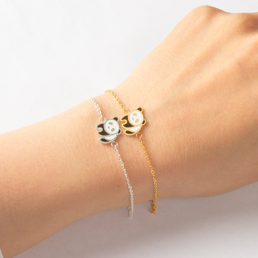 Personalized Charm Panda Bracelet Bangle Women