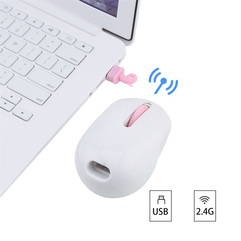 Portable Mini Mute Mouse 2.4Ghz Wireless 1200DPI