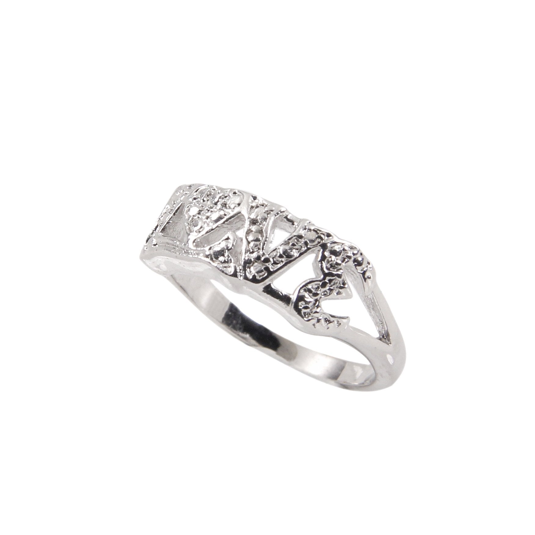 Sterling Silver Spelled Out Love Band Ring