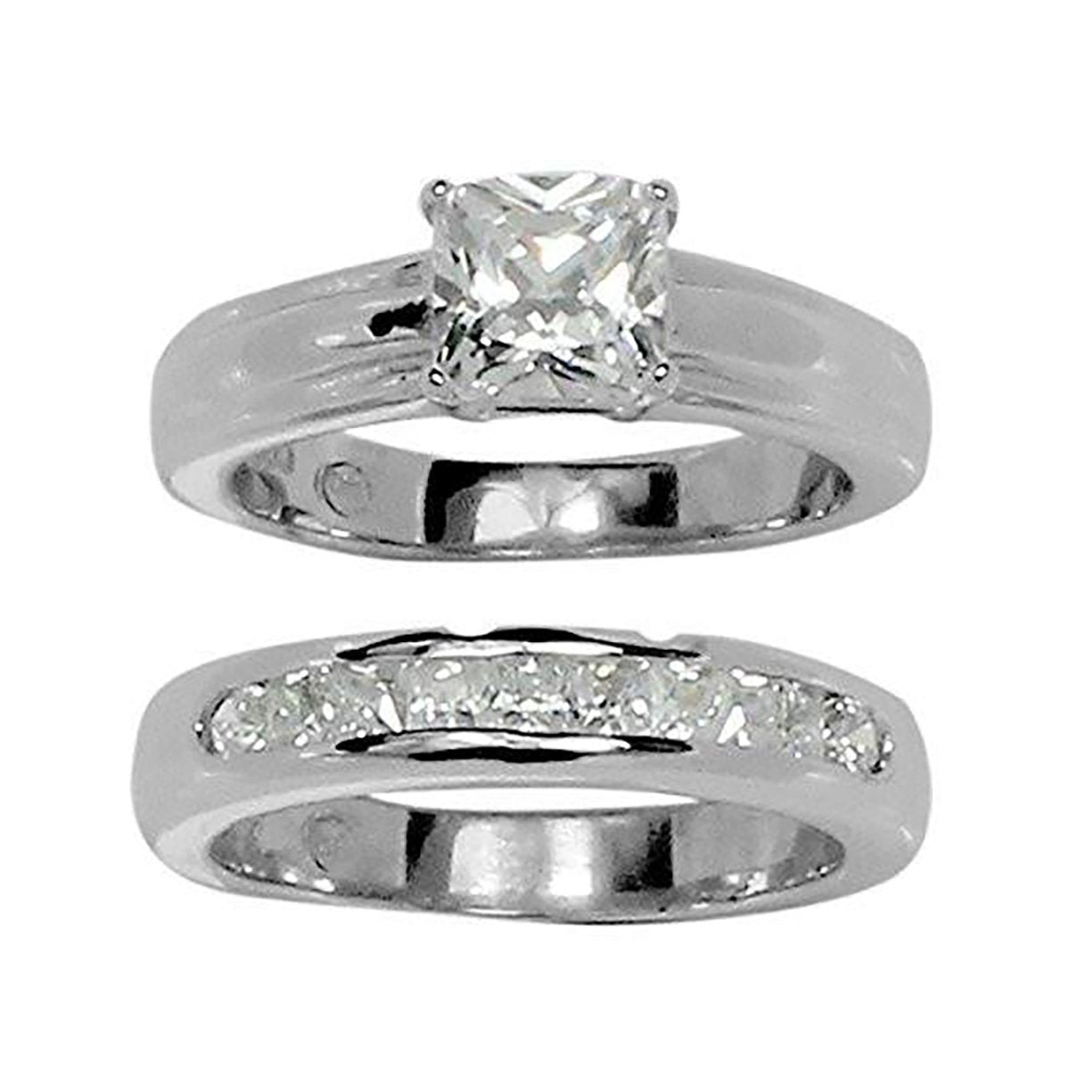 Classic Princess Cut Prong Set Wedding Set Style Ring