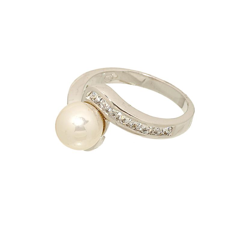 Classic 8mm Faux Pearl Channel Set Ring