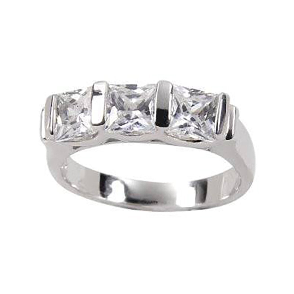 Exquisite Sterling Silver Handset Channel Setting Ring