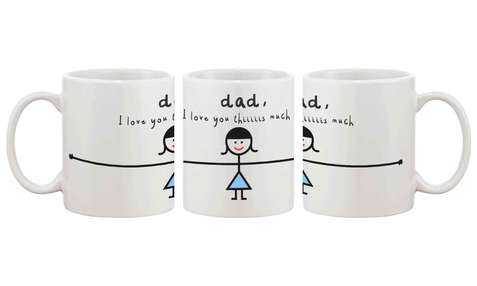 Funny Coffee Mug for Dad - I Love You Thiiiiiiis | Teal Tiger