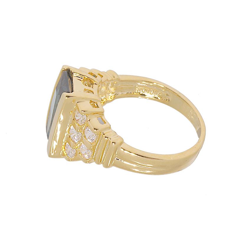 Contemporary Fancy Cut Blue Zircon Step Design Ring