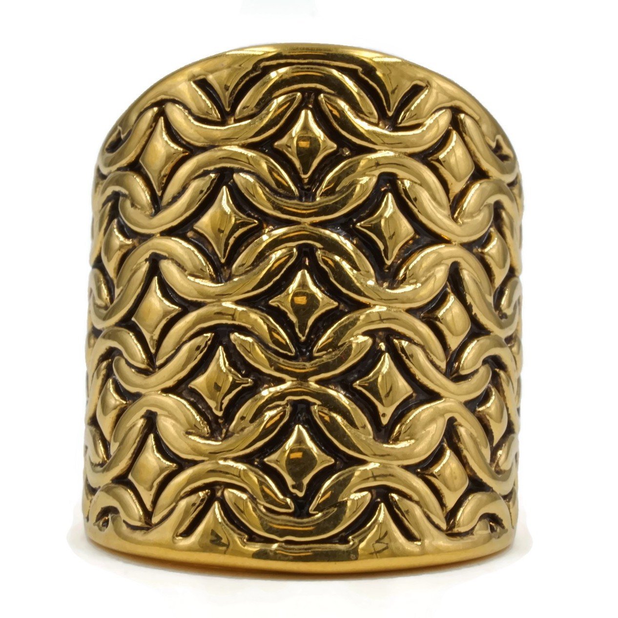 Exclusive Eye Catching Wrap Quilted Texture Antique Accent Ring