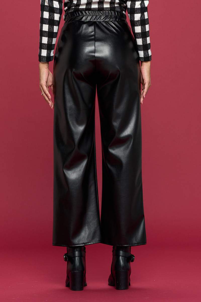 Faux Leather Straight Leg Pants