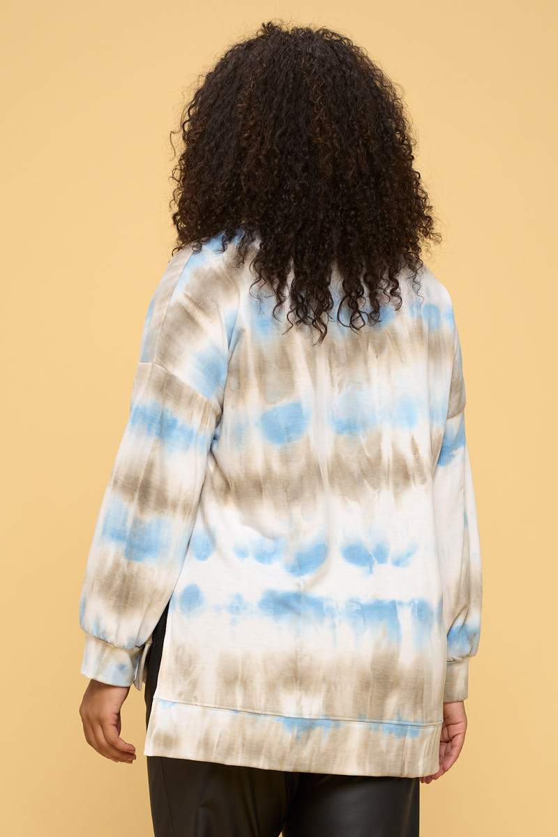 Tie Dye Cotton Fleece Inside Sweatshirt with Side Slits