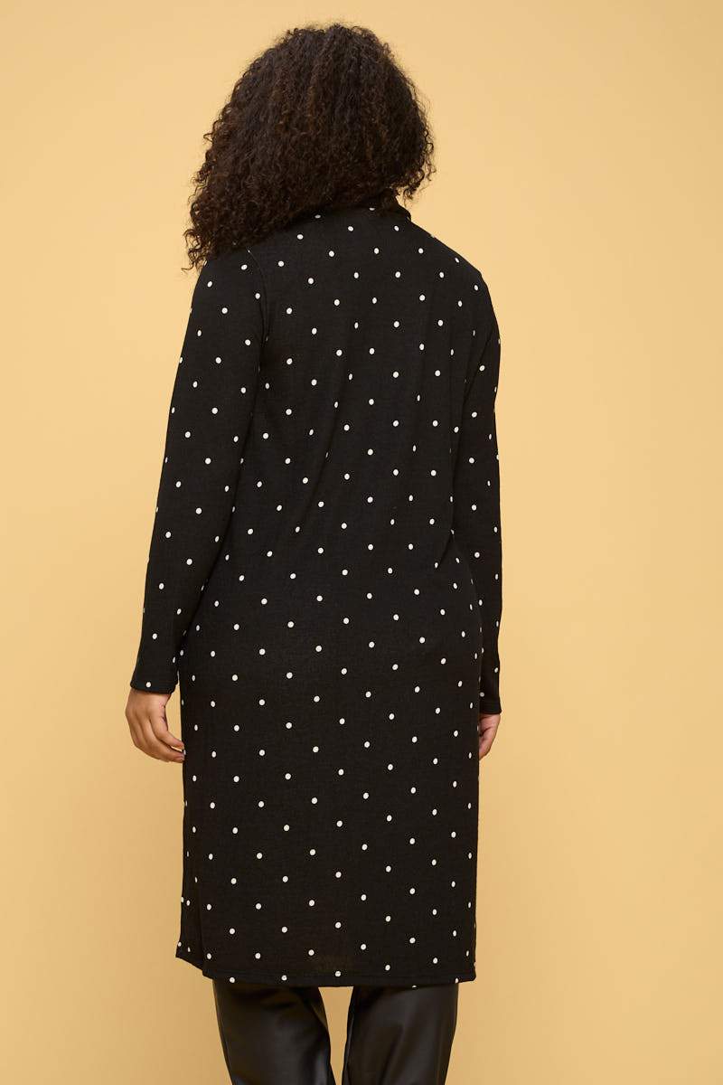 Polka Dot Open Front Cardigan