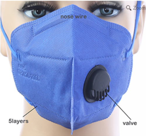 10 Colors KN95 Mask 5 Layers and Exhalation Valve