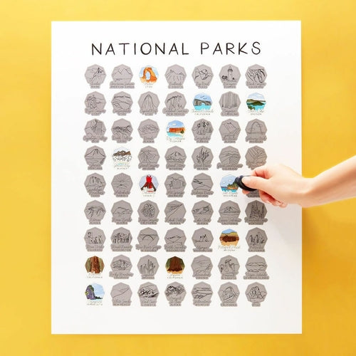 US National Parks Bucket List Scratch Print