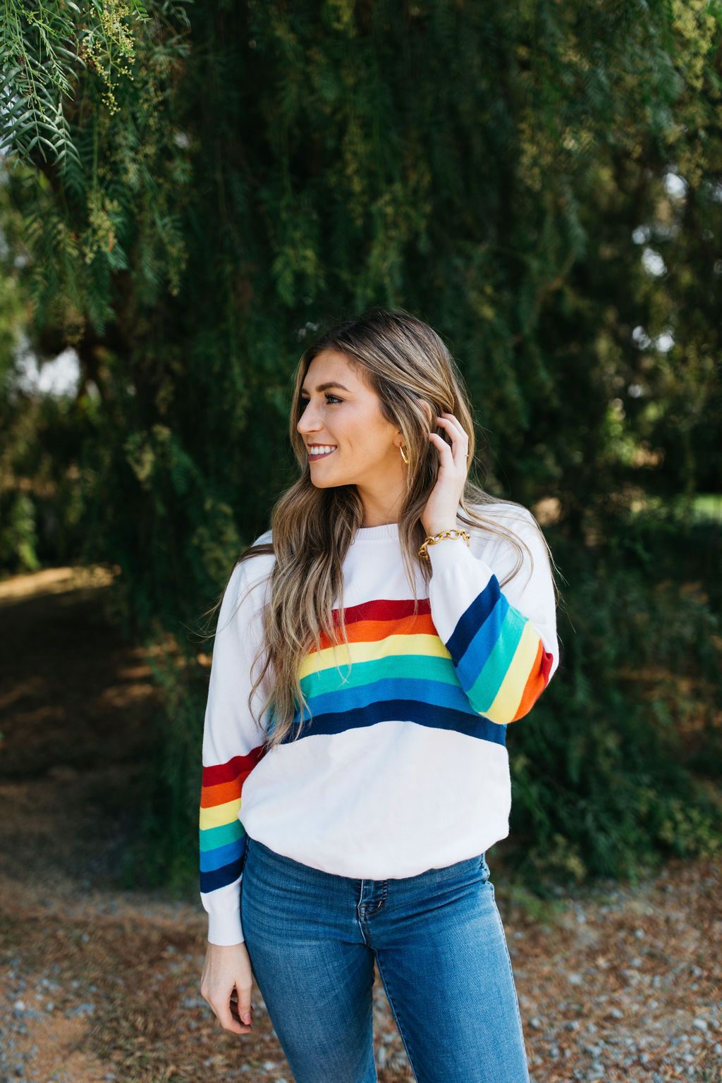 White Rainbow Sweater