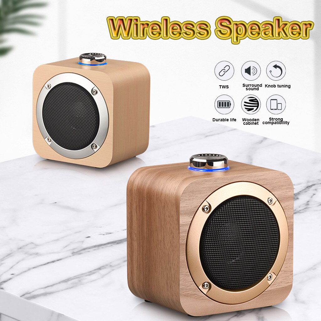 Rechargeable HIFI Portable Wooden Wireless