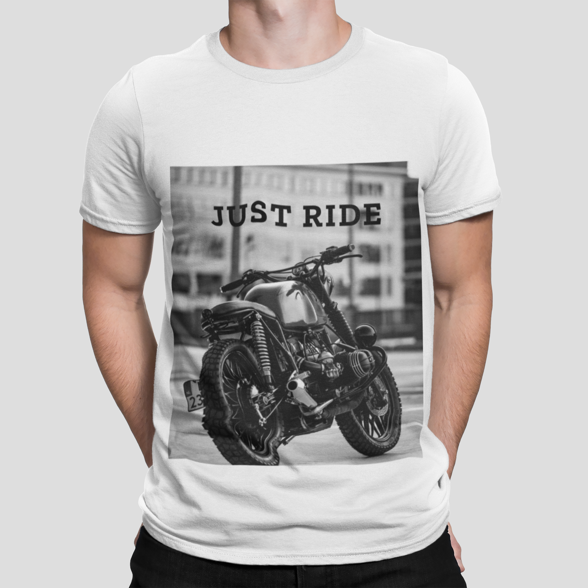 Motorcycle Just Ride Heavy Cotton T-Shirt | Yellow Pandora