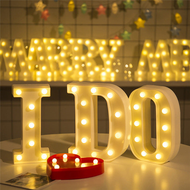 Romantic Alphabet Letter Lights Wedding party DIY | Plum Coco