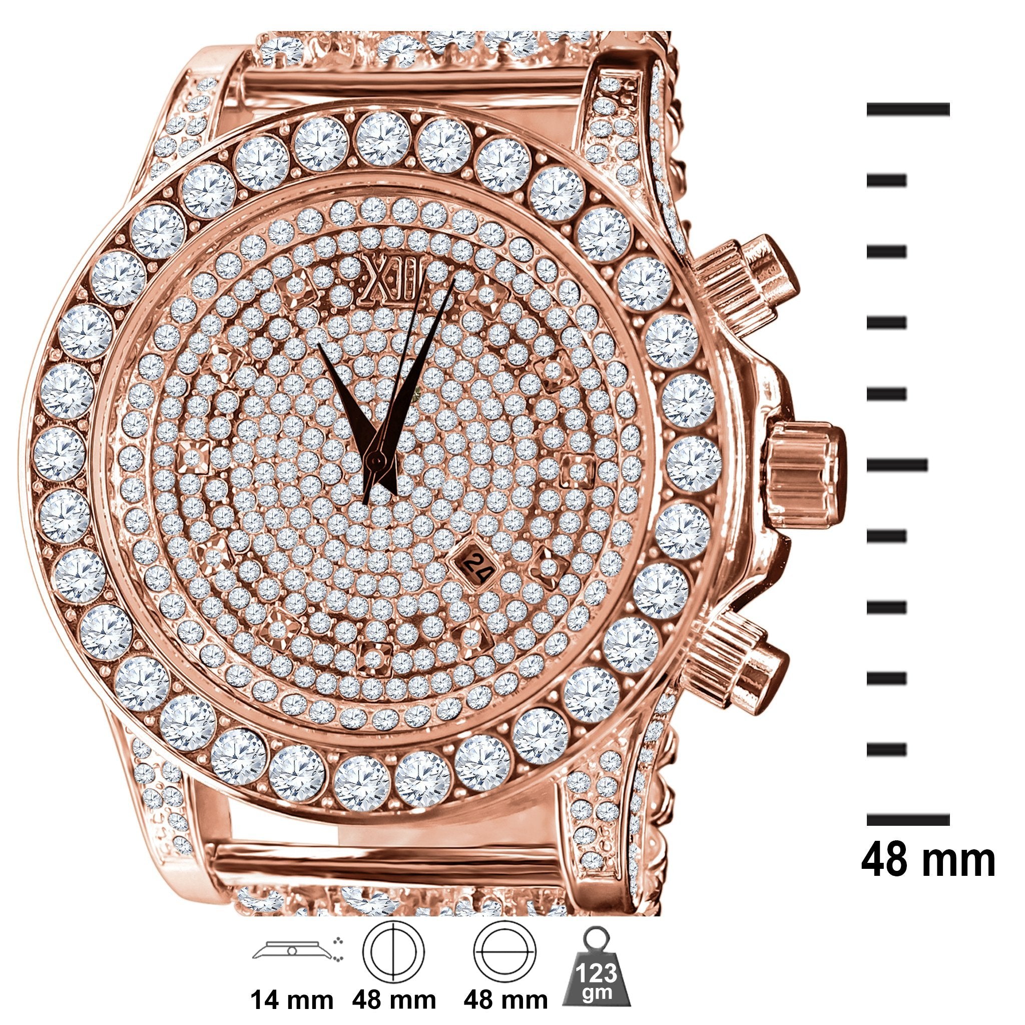 BURNISH CZ ICED OUT WATCH | 5110295