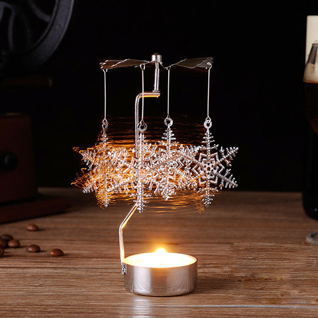 Rotary candle holder Spinning Tealight Candle | Black Lily