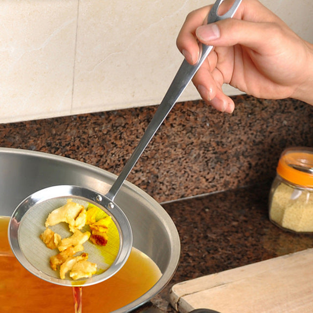 Round Network Stainless Steel Colander Spoon