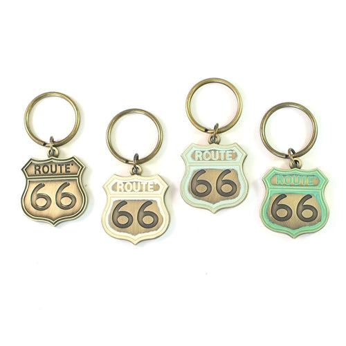 Route 66 Keychain - High Quality Thick Metal Key Ring