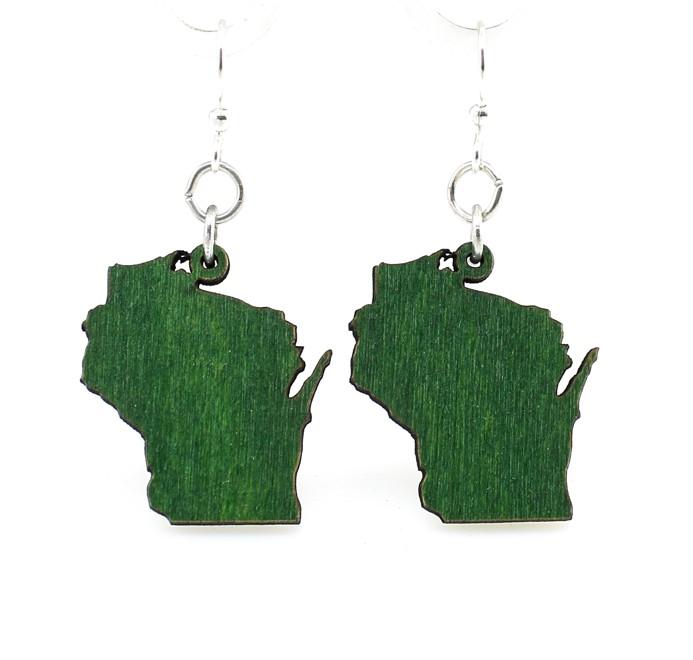 Wisconsin State Earrings - S049 | Red Sunflower