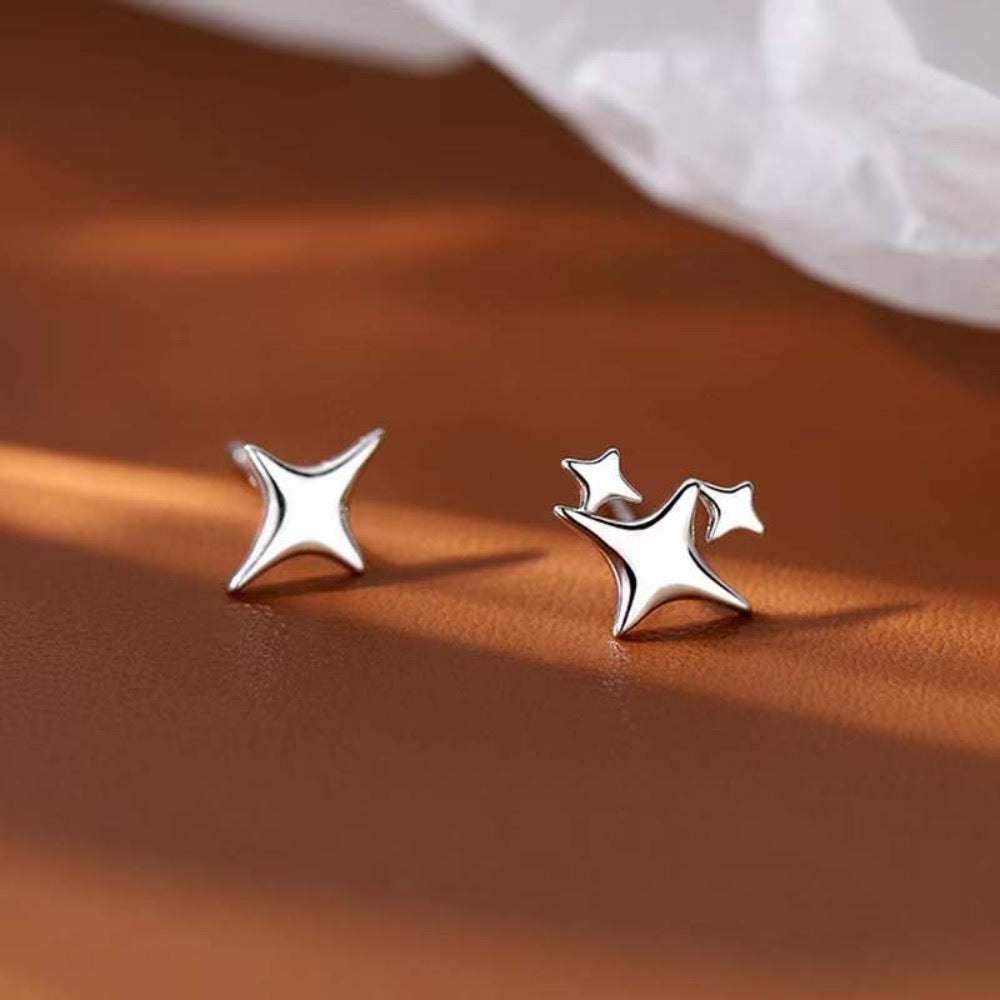 Asymmetrical Star Stud Earrings