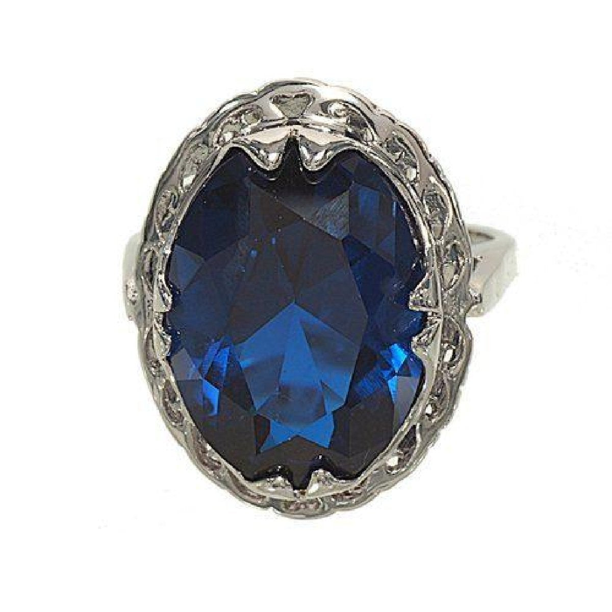 Large Oval Sapphire Spinel Unique Framed Setting Ring | Mint Green Sunflower