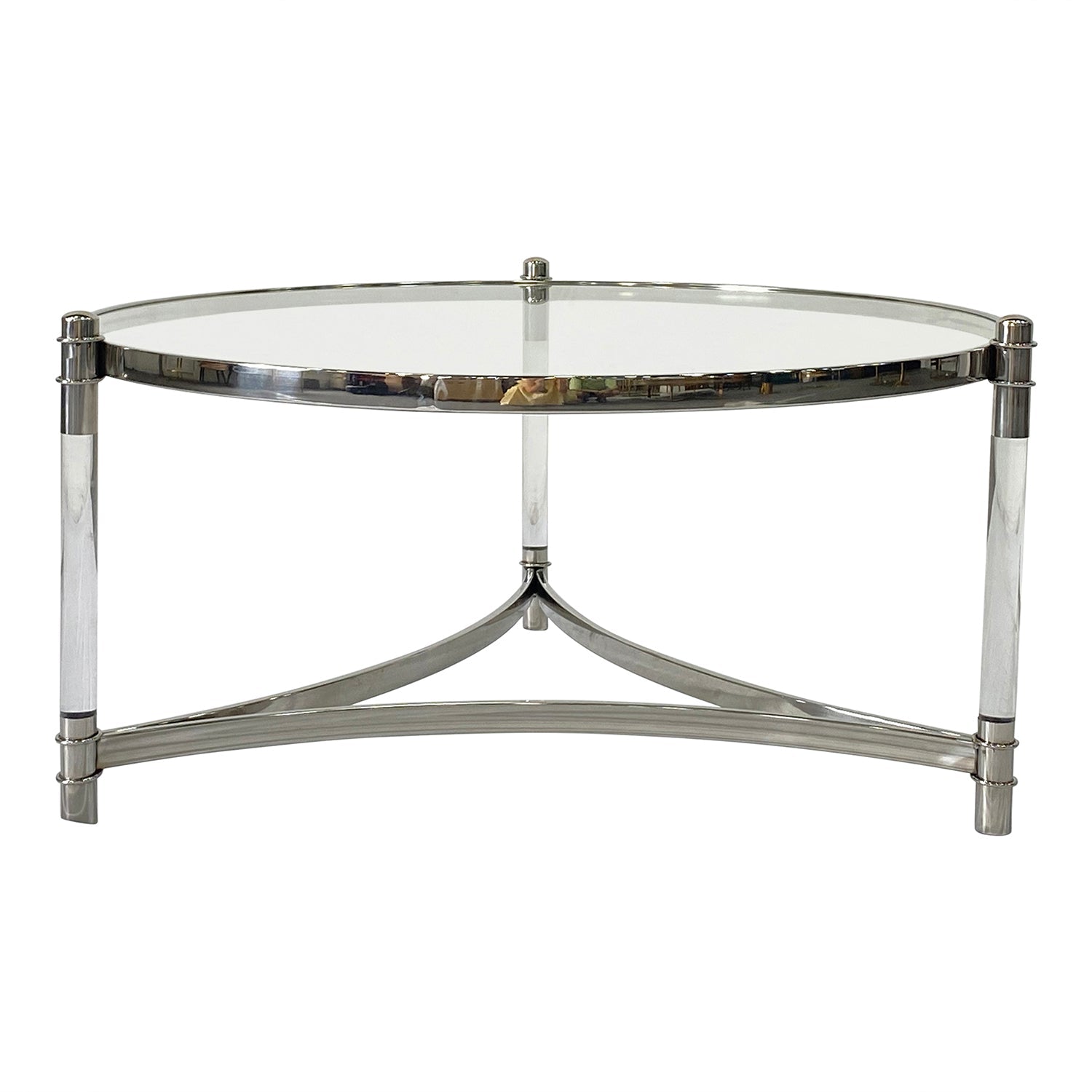 Silver Coffee Table 37.5"D X 18"H