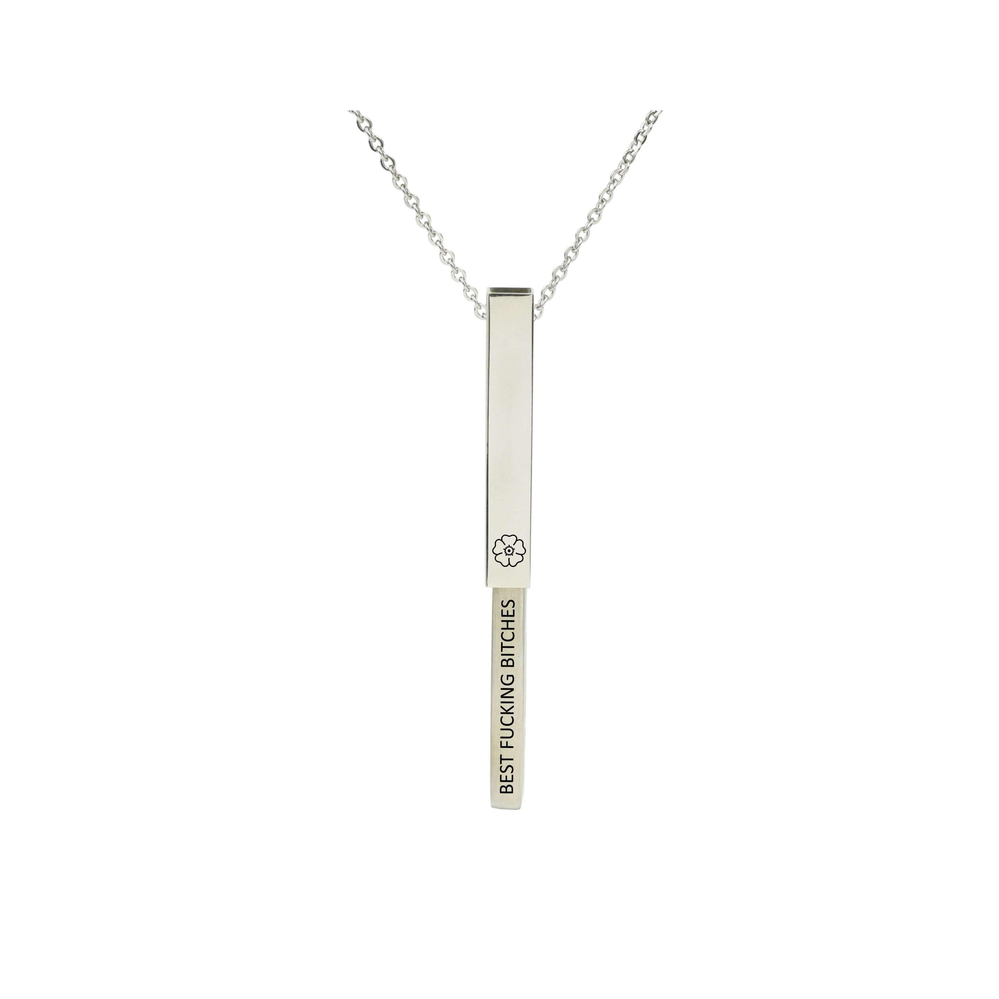 Keep It A Secret Double Vertical Bar Necklace By Pink Box