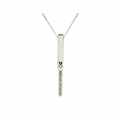 Keep It A Secret Double Vertical Bar Necklace By Pink Box