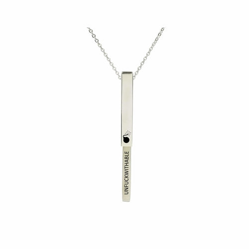 Keep It A Secret Double Vertical Bar Necklace By Pink Box