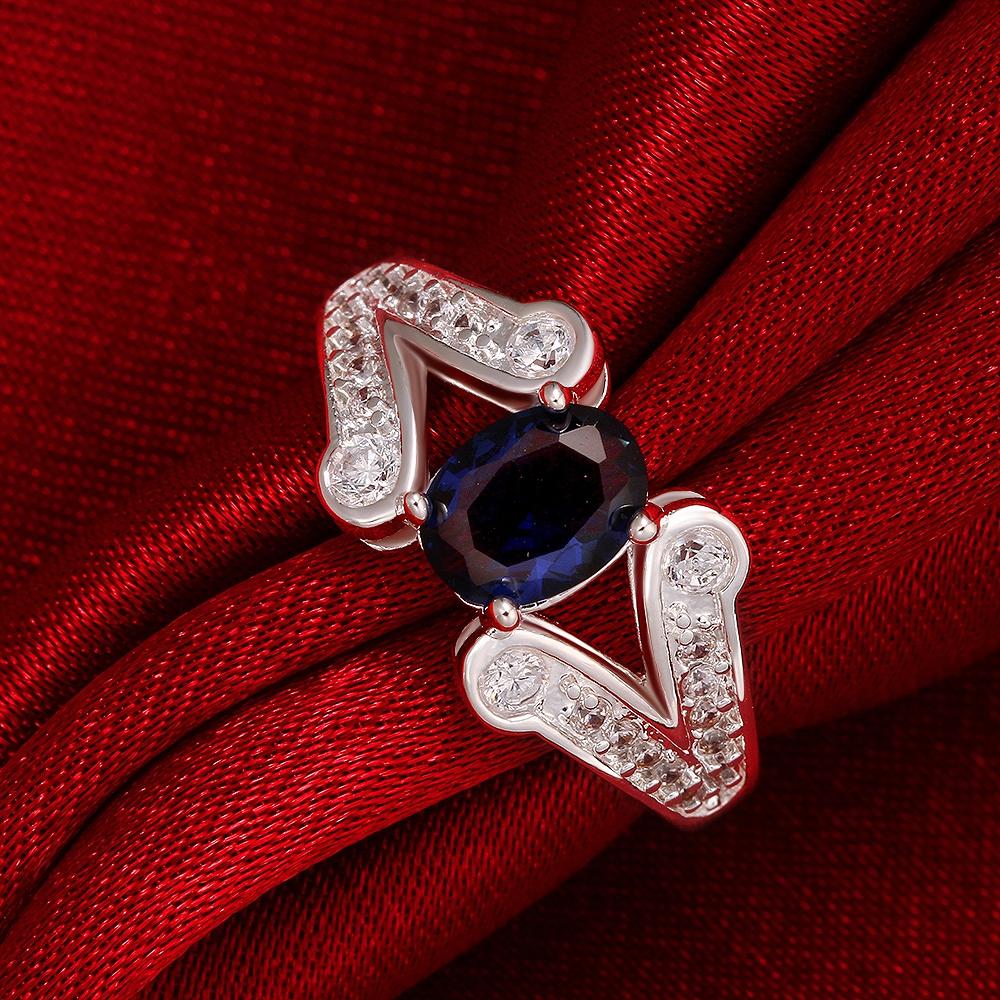 Blue  Elements Curved Cluster Dome Ring