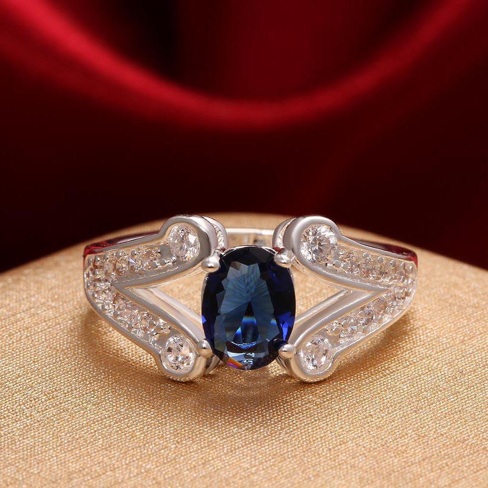 Blue  Elements Curved Cluster Dome Ring