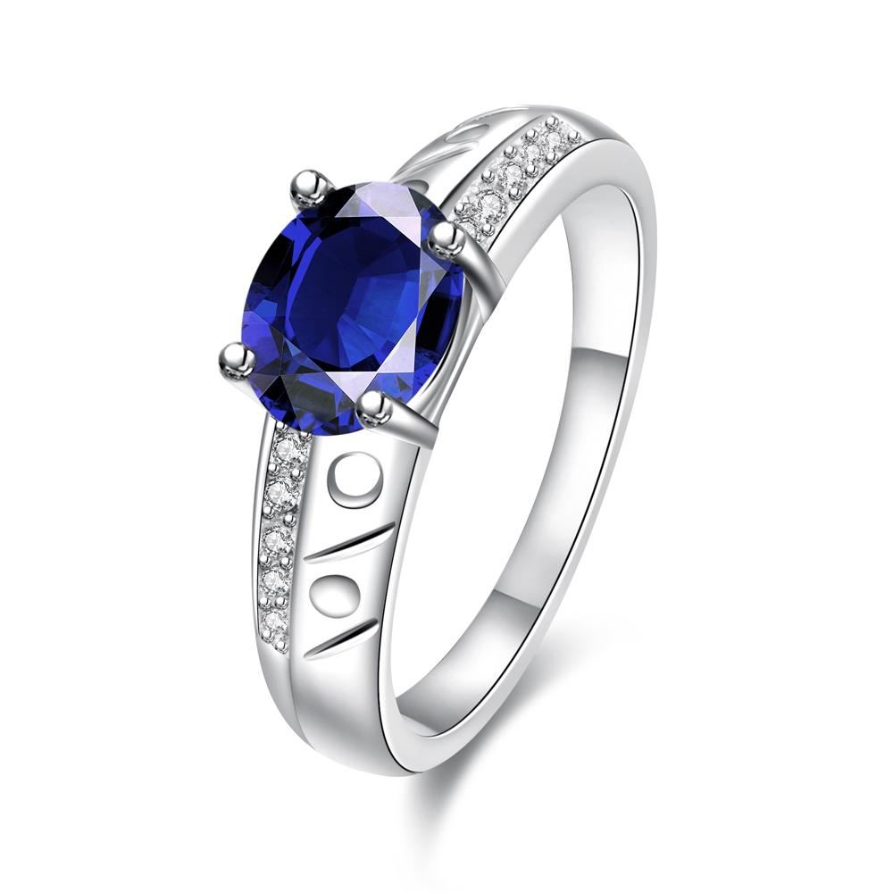 Blue  Elements Princess Cut Princess Cut Ring | Silver Milo