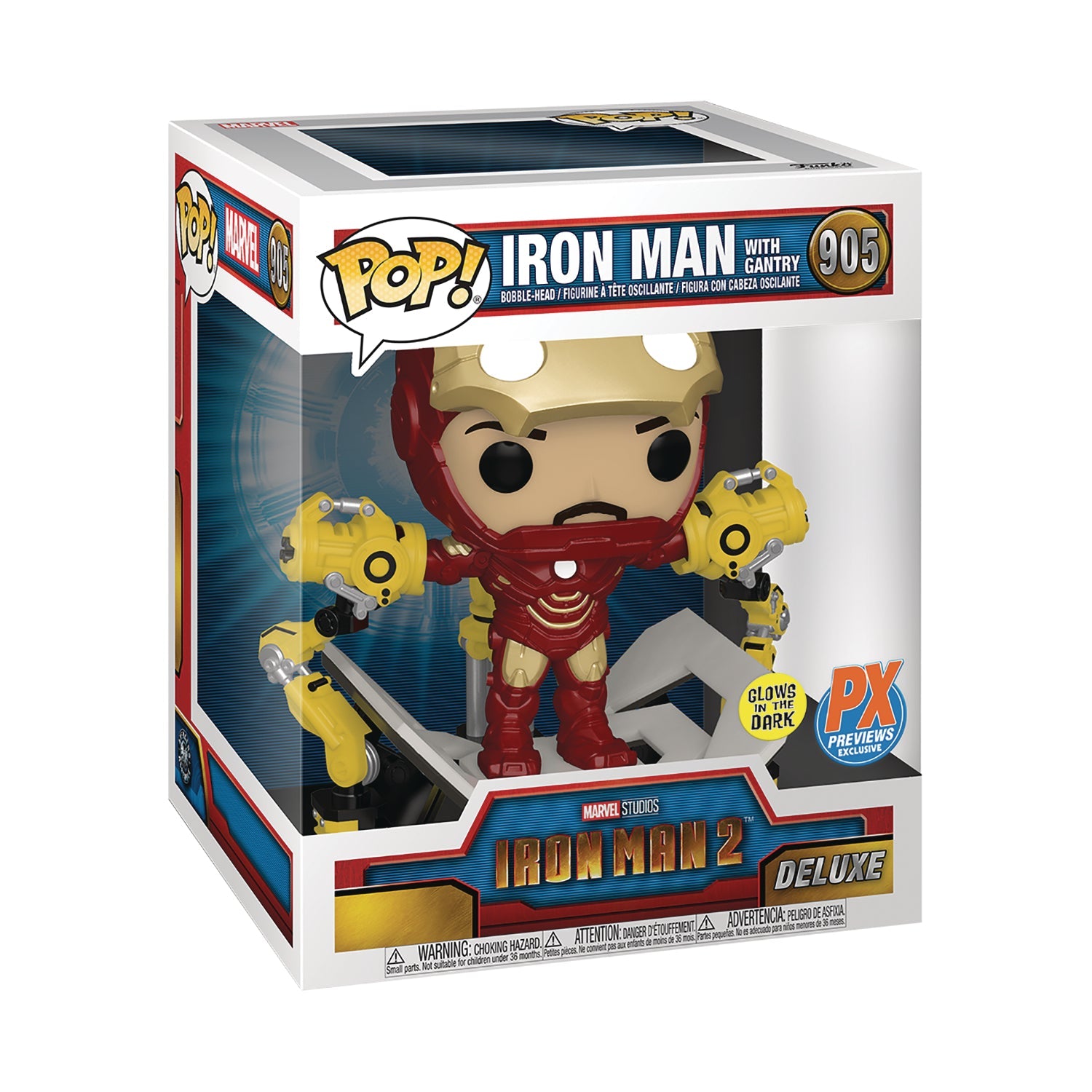 Funko Pop Iron Man MKIV w/ Gantry PX Exclusive GITD Vinyl Deluxe