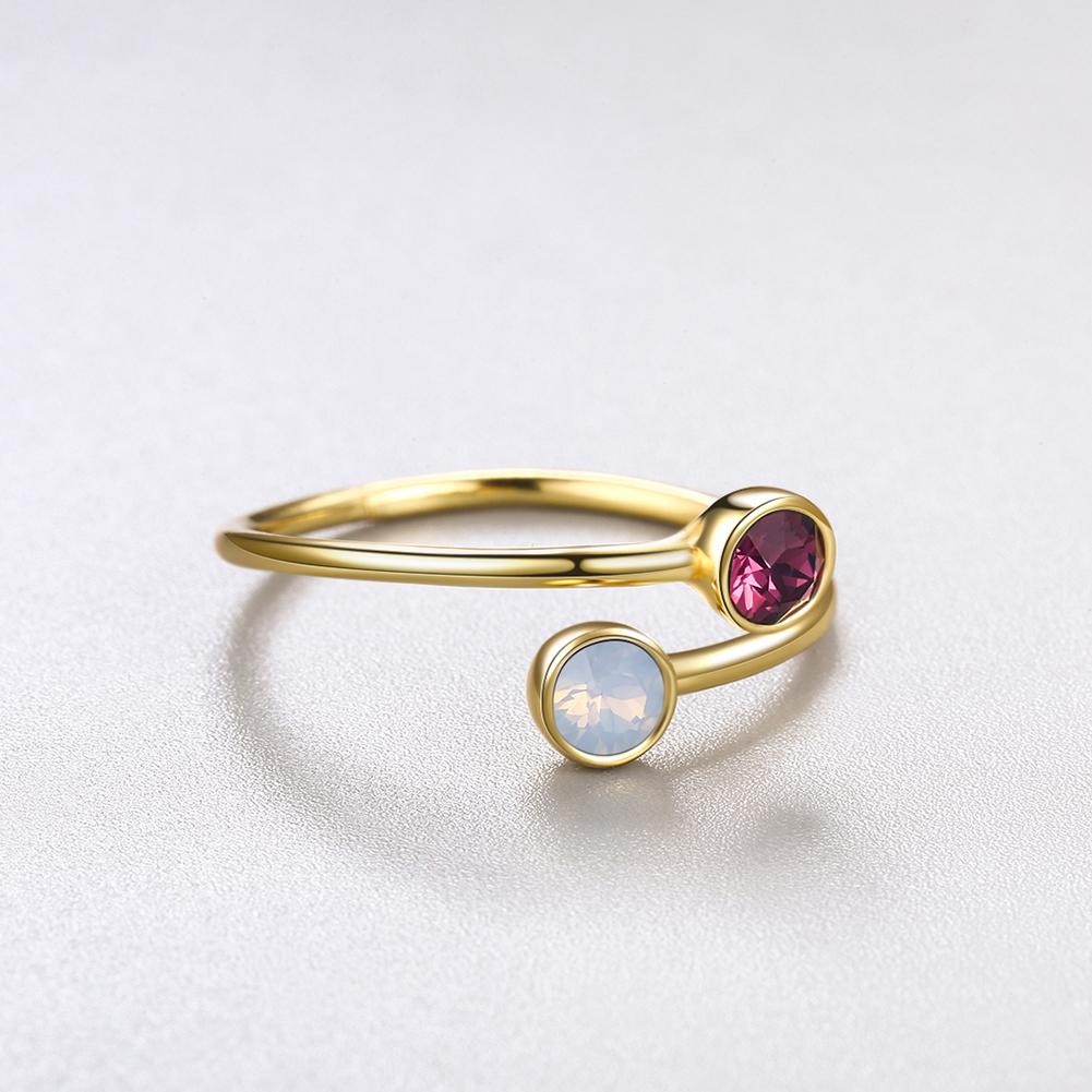 Adjustable Opal and Pink Topaz Sterling Silver Adjustable Ring