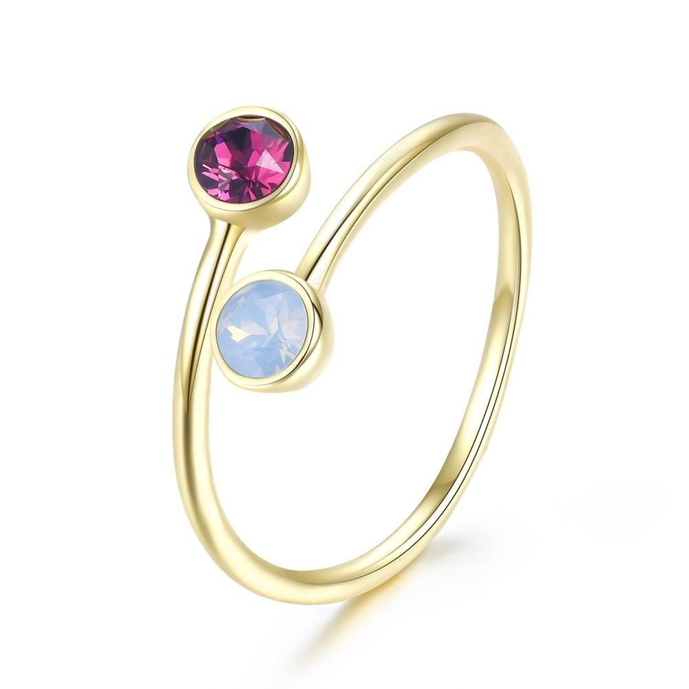 Adjustable Opal and Pink Topaz Sterling Silver Adjustable Ring