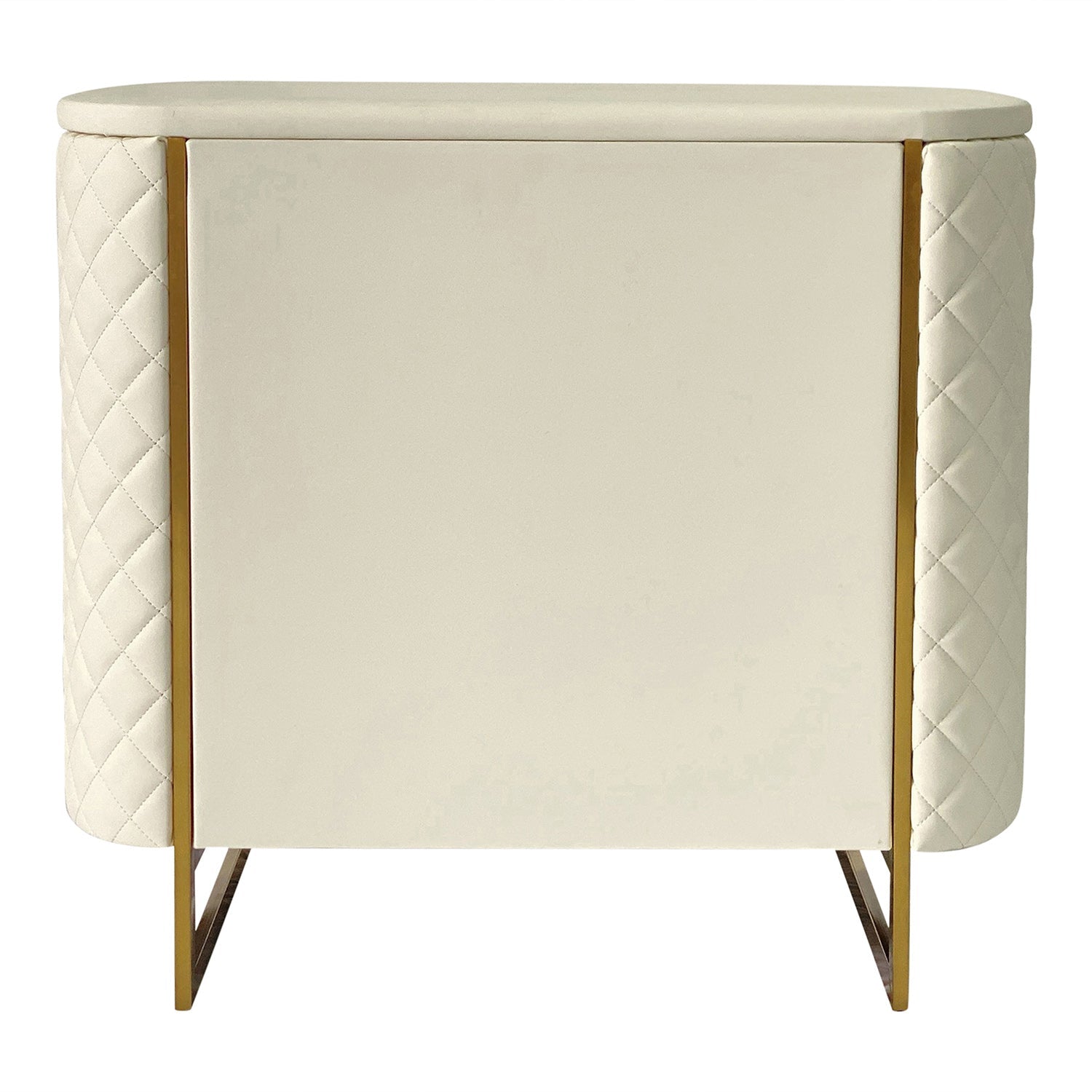 White and Gold End Table