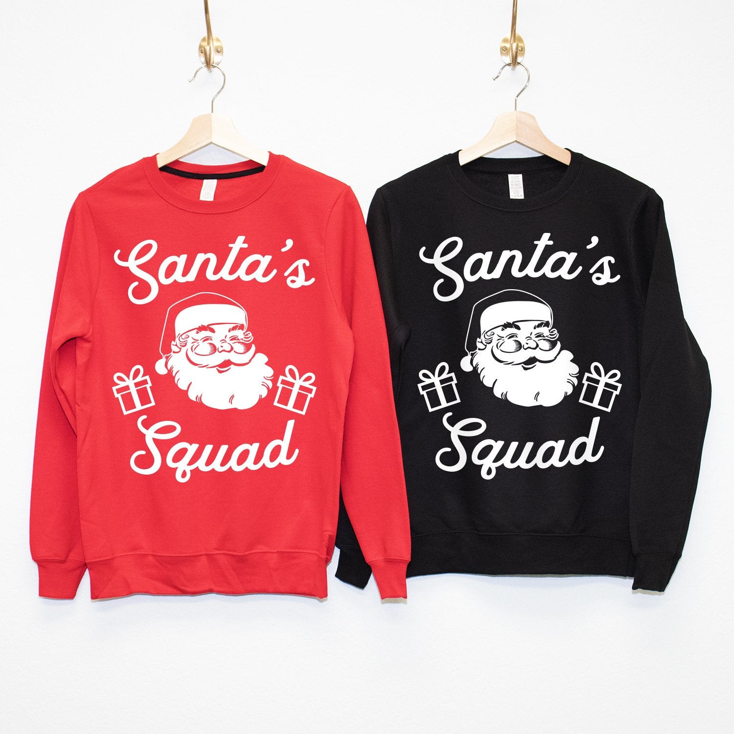 SANTA'S SQUAD CUSTOM Christmas Sweatshirts Crew