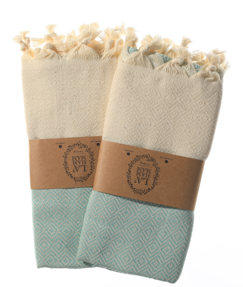 Diamond Turkish Cotton Kitchen / Hand Towel 2 pack 40x18 in