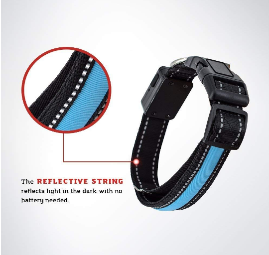 USB and Solar Charge Reflective Led Dog Collar - Zomdo Marketplace | Zomdo.com