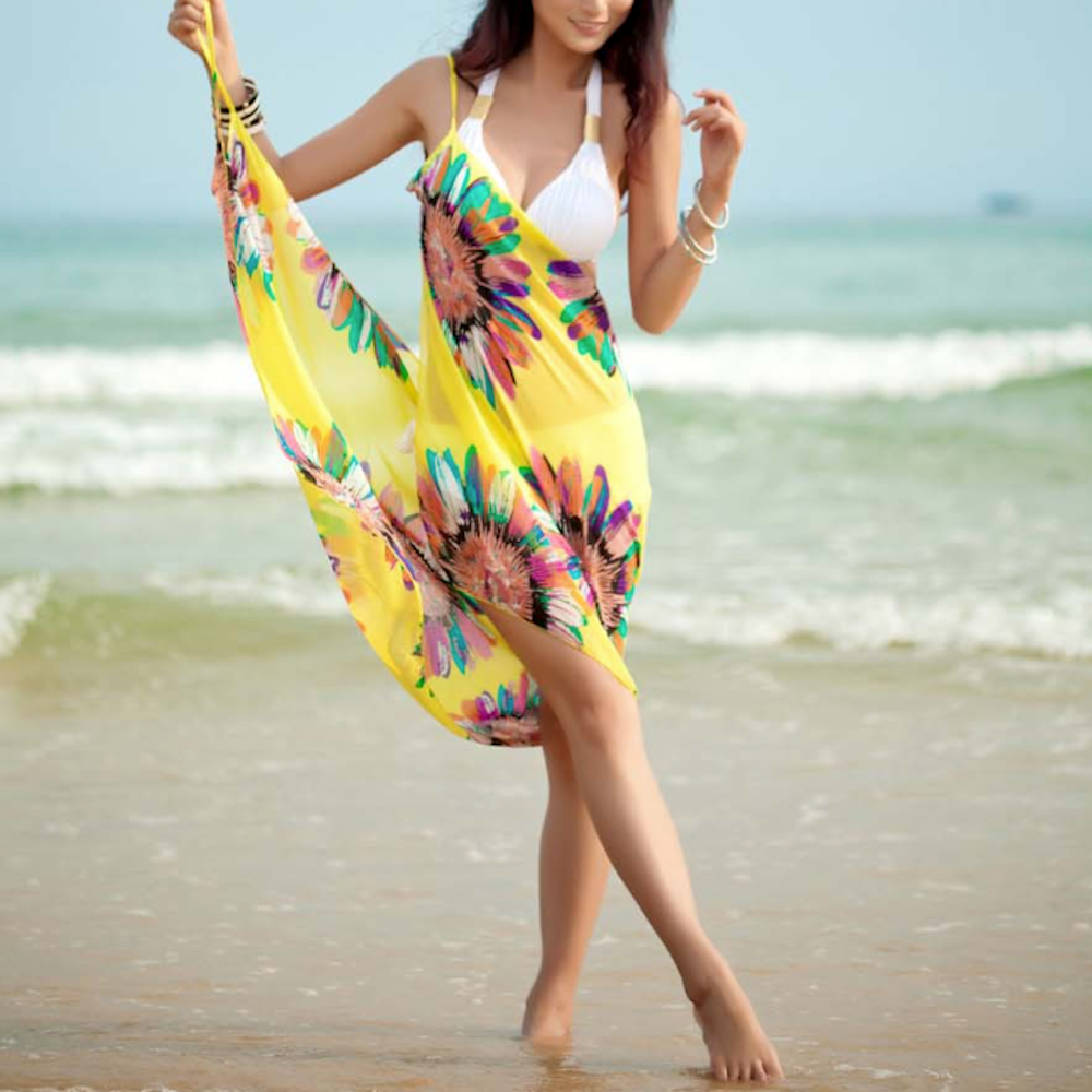 Sunflower Wrap Style Bikini Cover Up